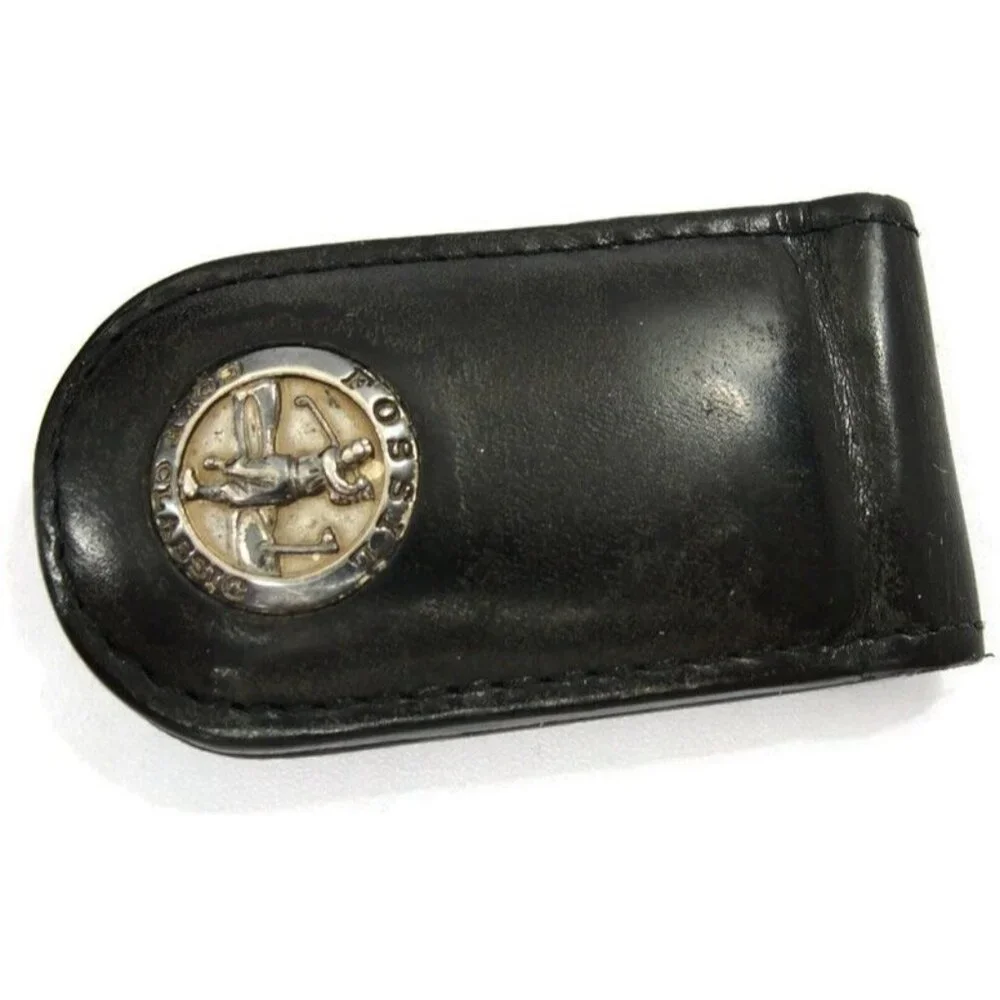 Vintage Leather Fossil Golf Classic Money Clip Men Wallet